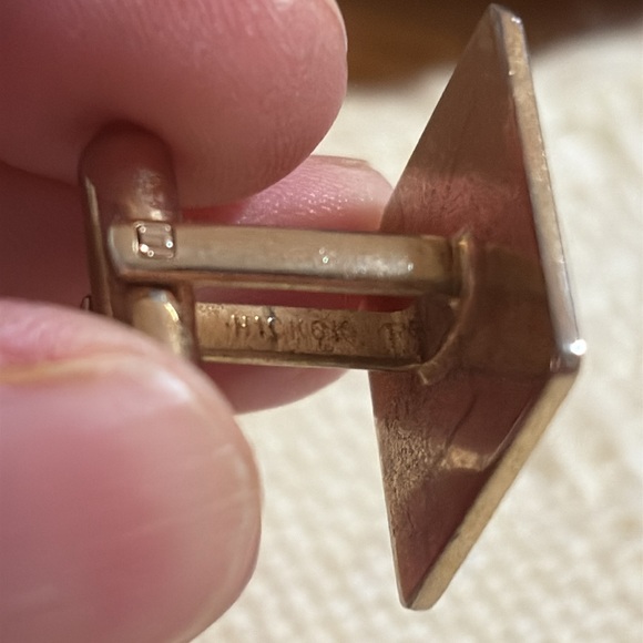 Square Silver and Gold Cufflinks - Picture 3 of 3